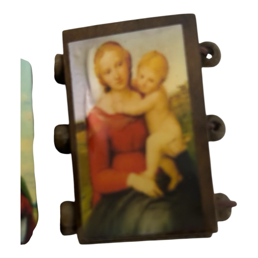 Bangle Elastic Stretch 6 Rectangular Wooden Plate with 6 Religious Pictures - Picture 9 of 13